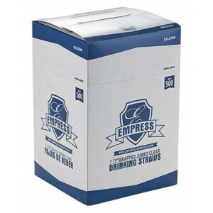 7.75” black jumbo paper wrapped straw 5000/case