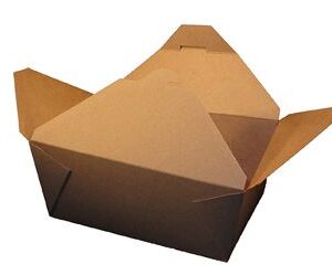 #4 kraft microwaveable folded paper food container 160/case