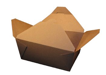 #4 kraft microwaveable folded paper food container 160/case