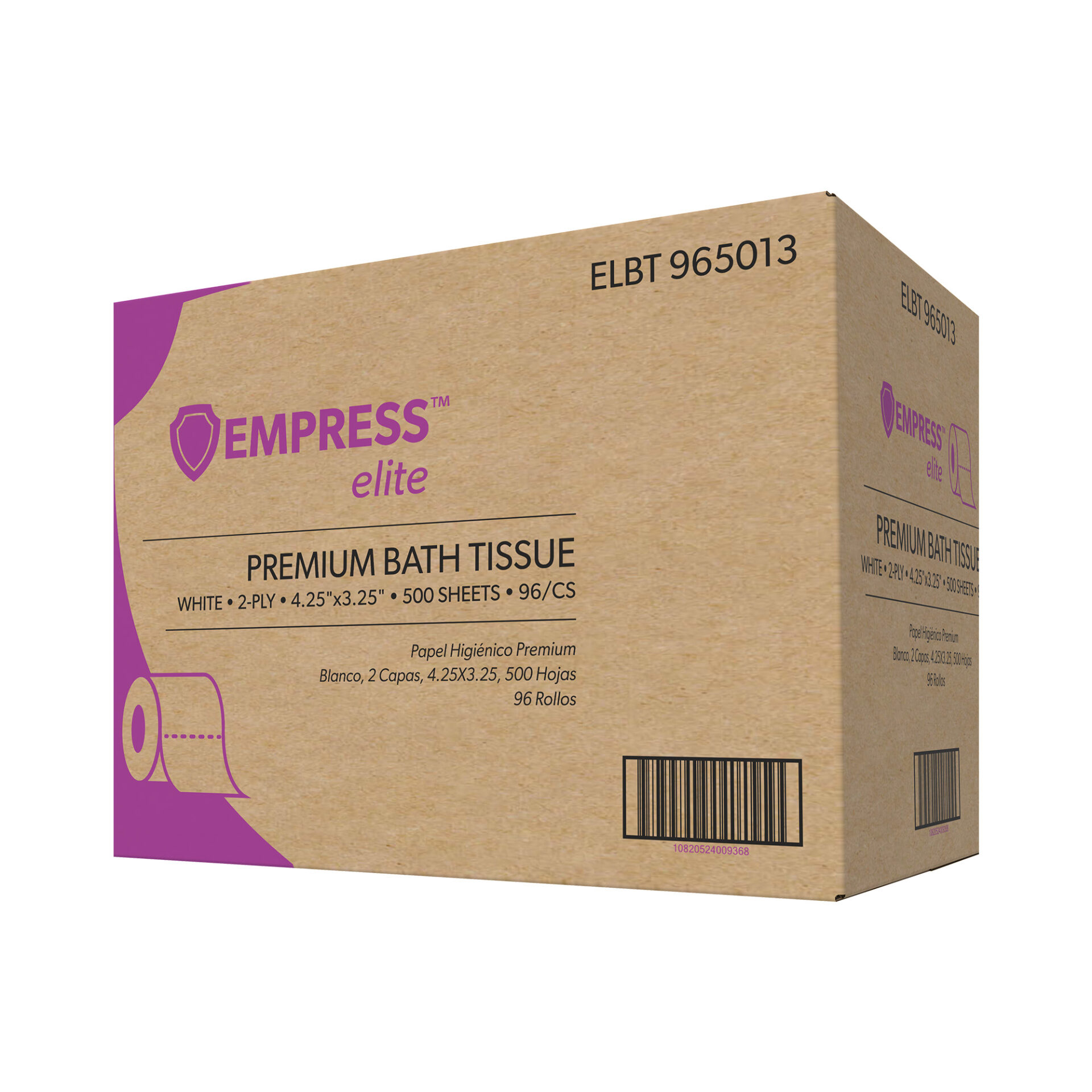 white standard single 2 ply toilet paper, 500 sheets 96 rolls/case