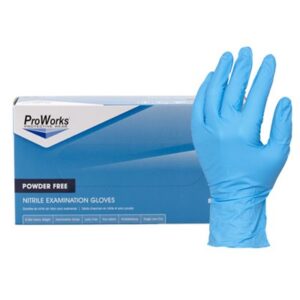 proworks lime green nitrile exam gloves, 7 mil, powder free 1,000/case