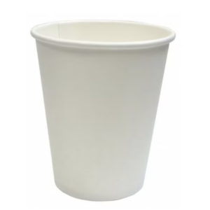 8 oz white paper hot cups, clear 1000/case