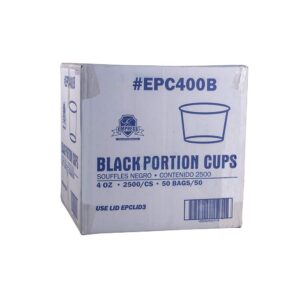 4oz pp plastic portion souffle cups, black 2500/case