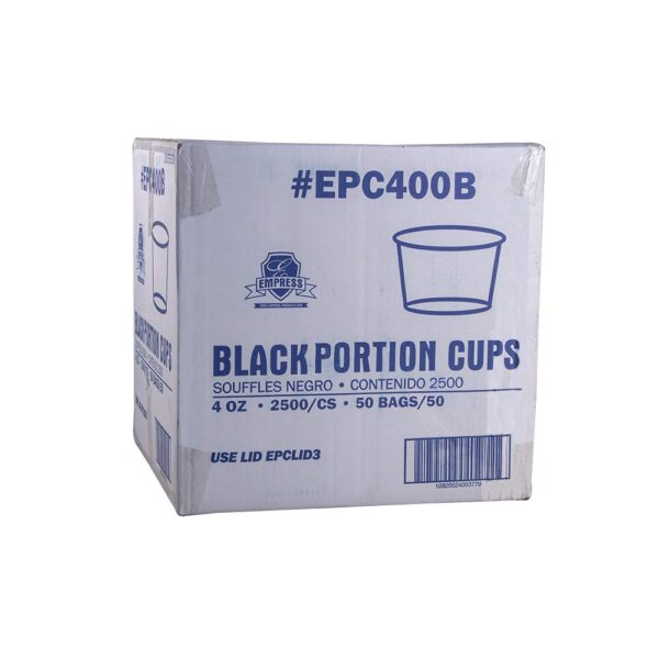 4oz pp plastic portion souffle cups, black 2500/case