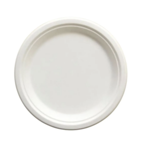 6" round natural bagasse heavy weight plate 1000/case