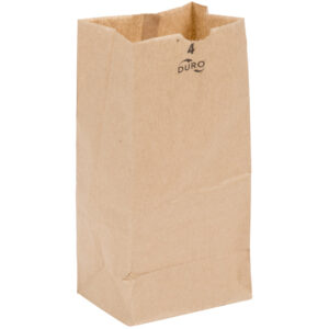 18404 duro 4# dubl life kraft paper bag 5" x 3.13" x 9.75" 500 / cs