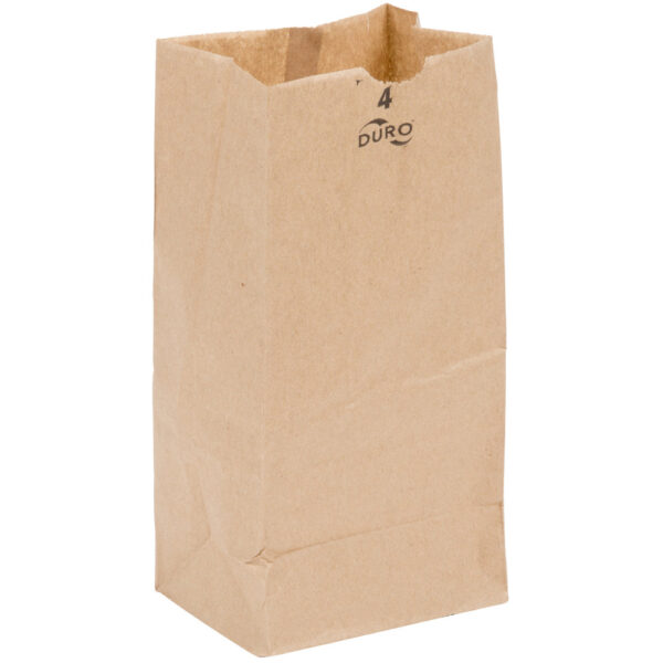 18404 duro 4# dubl life kraft paper bag 5" x 3.13" x 9.75" 500 / cs