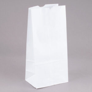 51030 duro 10# standard 35# basis sos white paper bag 6.31" x 4.19" x 13.38" 500 / cs