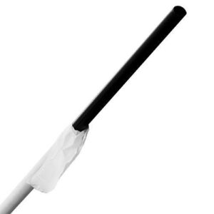 wincup 8.5" super giant straw black, paper wrapped 5000 / cs