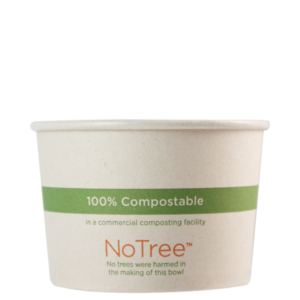 "notree" 8 oz kraft paper food cup, bio lined, 100% compostable 1000/case