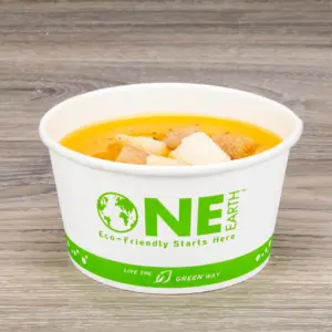 eco friendly pla lid for 12 oz kraft paper food cup, 100% compostable 500/case