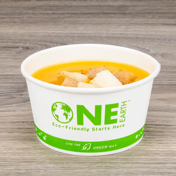 eco friendly pla lid for 12 oz kraft paper food cup, 100% compostable 500/case