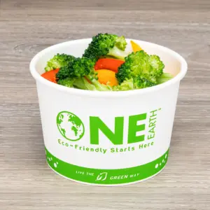 eco friendly pla lid for 12 oz kraft paper food cup, 100% compostable 500/case
