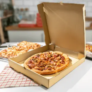 14" kraft pizza box, 50 / cs