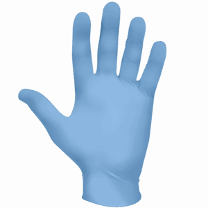 showa 7500pf blue biodegradable nitrile gloves, 5.5 mil, powder free 1000/case