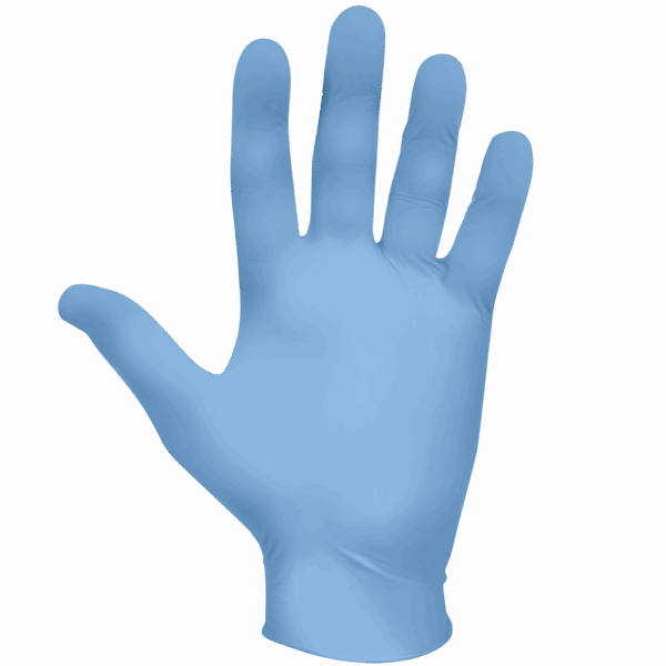 showa 7500pf blue biodegradable nitrile gloves, 5.5 mil, powder free 1000/case