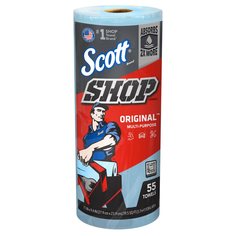 kimberly clark scott blue shop towels, 30 rolls x 55 sheets