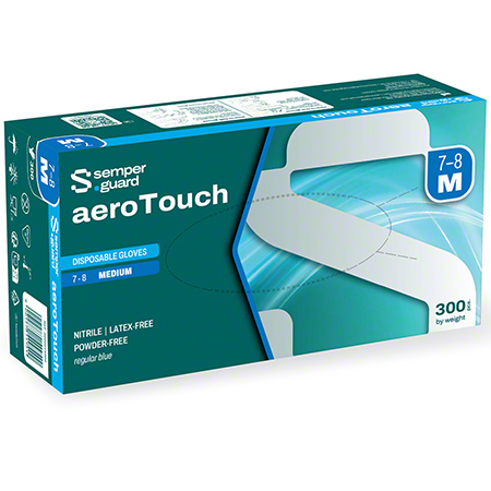 aerotouch blue nitrile gloves, 2.5 mil, powder free 3,000/case small