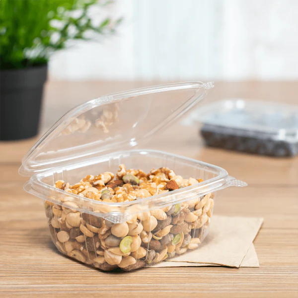 16 oz hinged deli container, clear 200/case